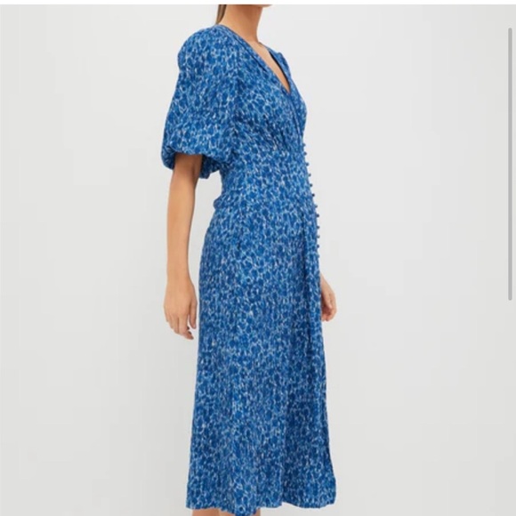 NWT Tuckernuck Blue Patterned Midi Dress Size S (US 4) - Picture 2 of 9